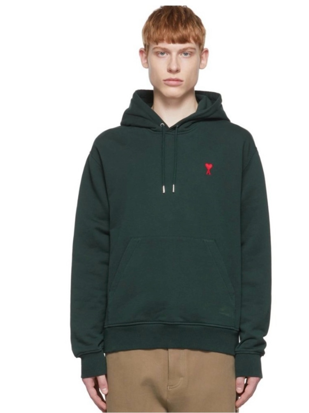 AMI Paris Green Logo Hoodie Size XXS
